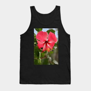 Red Hibiscus Tank Top